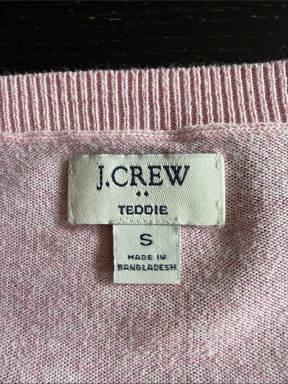 J. Crew Women’s Small Teddie Light Pink Crew Neck Long Sleeve Sweater